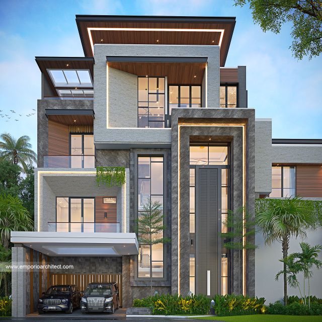 Gambar 1 Desain Rumah Modern 4 Lantai Bapak FRD di  Kemayoran, Jakarta Pusat