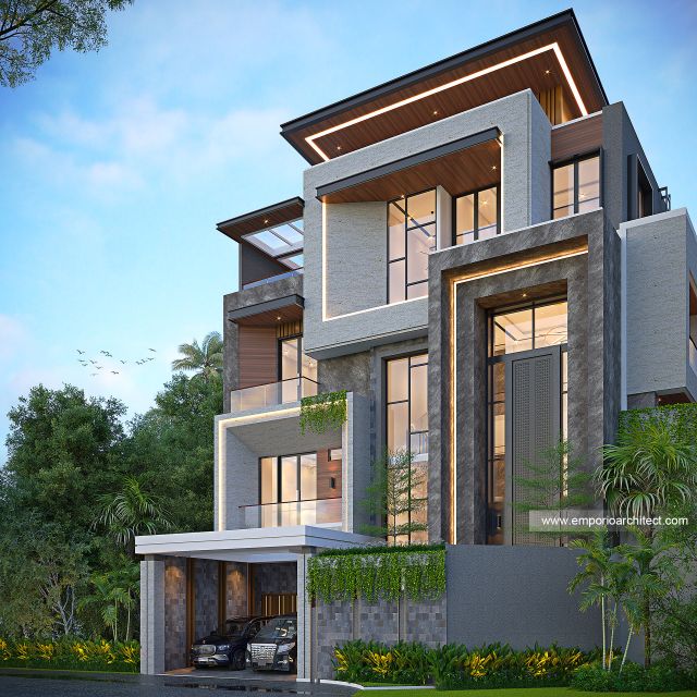 #frontfacadedesign - Mr. FRD Modern House 4 Floors Design - Kemayoran, Jakarta Pusat - Code 38715