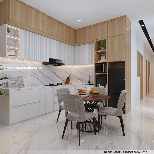 Desain Dapur Kotor Rumah Modern 4 Lantai Bapak FRD di Kemayoran, Jakarta Pusat