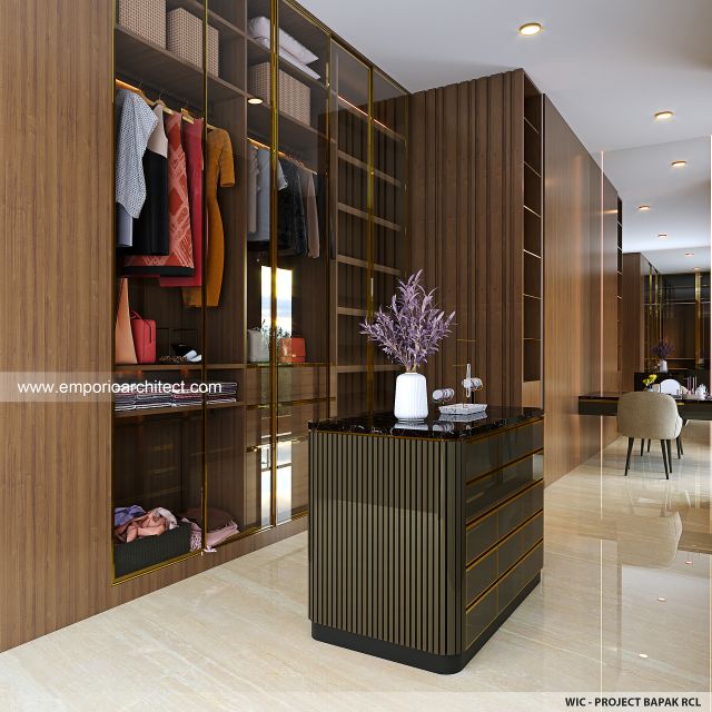 Desain Walk In Closet Rumah Modern 4 Lantai Bapak RCL di Balikpapan, Kalimantan Timur