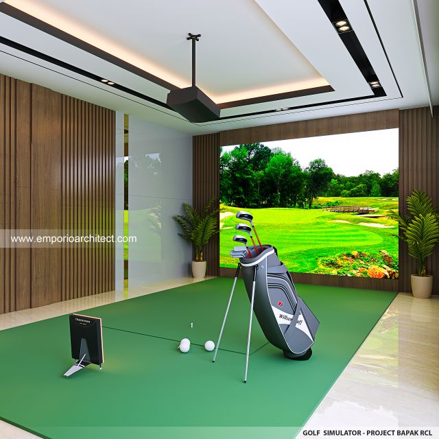 Desain Golf Simulator Rumah Modern 4 Lantai Bapak RCL di Balikpapan, Kalimantan Timur