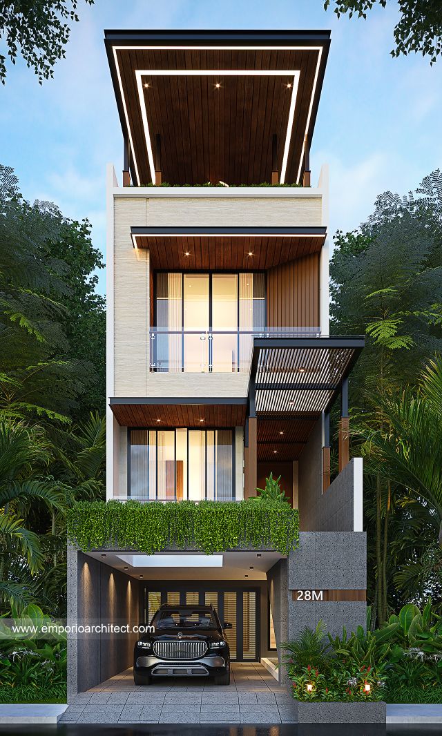 Gambar 1 Desain Rumah Modern 4 Lantai Ibu MWH 1996 di  Jakarta