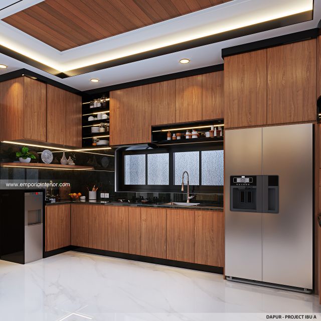 Desain Dapur Rumah Modern 4 Lantai Ibu A di Makassar