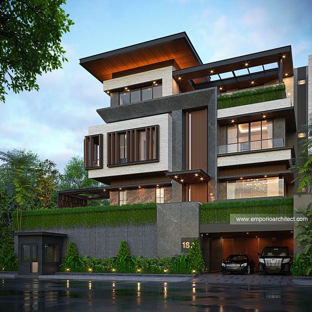 Gambar 1 Desain Rumah Modern 4 Lantai Bapak HDK 1882 di  Jakarta Pusat