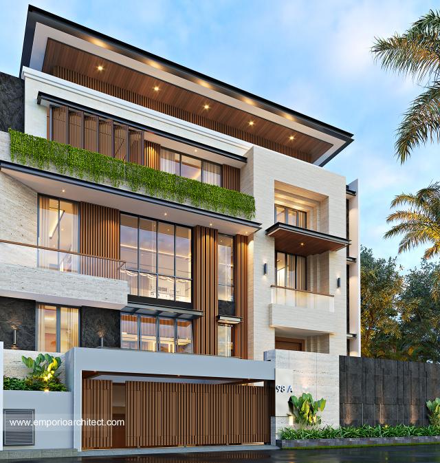 #housefacade - Mrs. Natasha 1418 Modern House 4 Floors Design - Jakarta - Code 27500