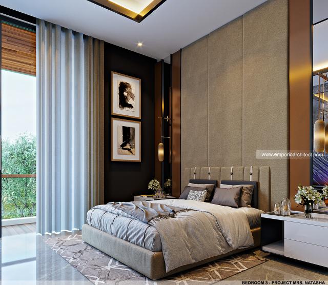 Desain Kamar Tidur 3 Rumah Modern 4 Lantai Mrs. Natasha di Jakarta