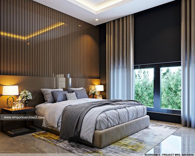 Desain Kamar Tidur 4 Rumah Modern 4 Lantai Mrs. Natasha di Jakarta