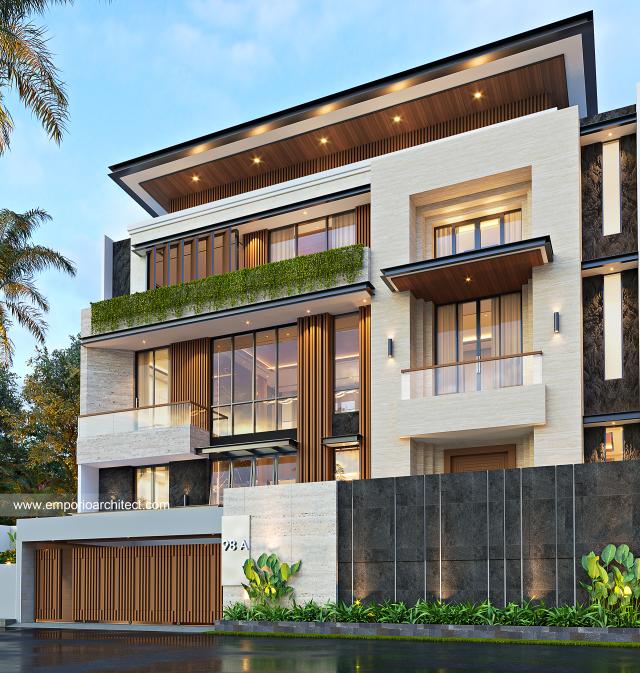 Gambar 2 Desain Rumah Modern 4 Lantai Mrs. Natasha 1418 di  Jakarta