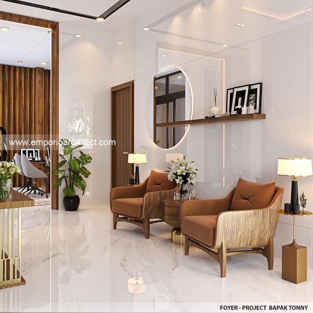 Desain Foyer Rumah Modern 4 Lantai Bapak TNY di Jakarta