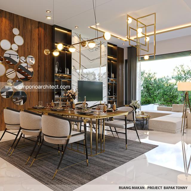 Desain Ruang Makan Rumah Modern 4 Lantai Bapak TNY di Jakarta