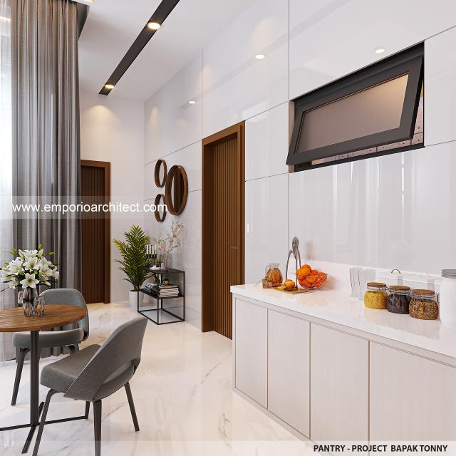 Desain Pantry Rumah Modern 4 Lantai Bapak TNY di Jakarta