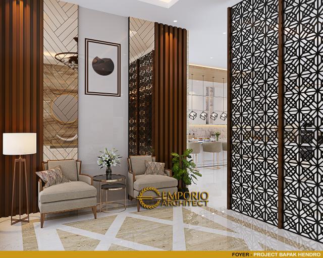 Desain Foyer Rumah Modern Kontemporer 4 Lantai Bapak Hendro di Tangerang