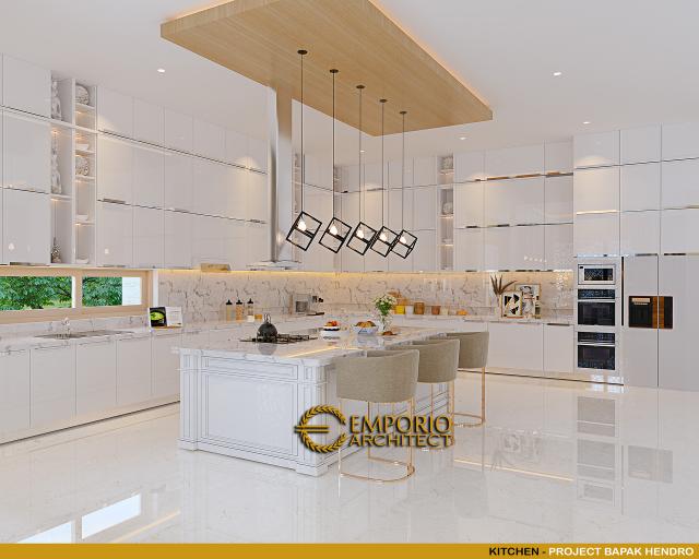 Desain Dapur Rumah Modern Kontemporer 4 Lantai Bapak Hendro di Tangerang