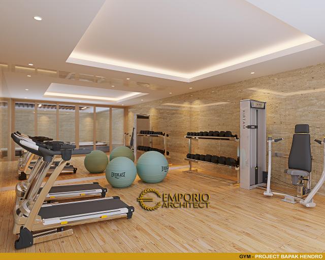 Desain Area Gym Rumah Modern Kontemporer 4 Lantai Bapak Hendro di Tangerang