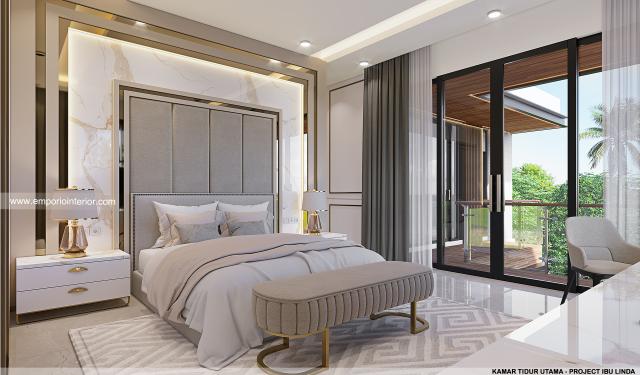 Desain Kamar Tidur Utama Modern 4 Lantai Ibu Linda di Kotabaru Parahyangan, Bandung