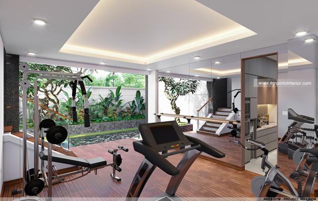 Desain Area Gym Modern 4 Lantai Ibu Linda di Kotabaru Parahyangan, Bandung