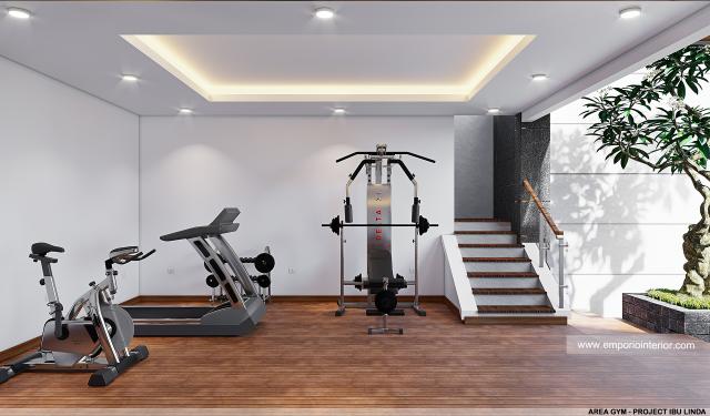 Desain Area Gym Modern 4 Lantai Ibu Linda di Kotabaru Parahyangan, Bandung