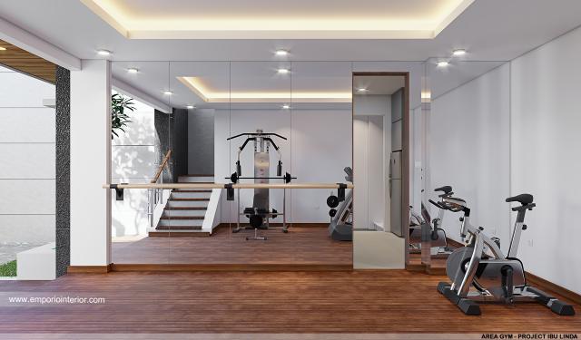 Desain Area Gym Modern 4 Lantai Ibu Linda di Kotabaru Parahyangan, Bandung