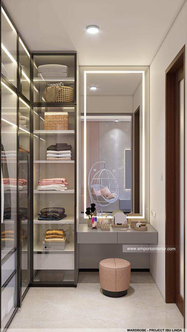 Desain Wardrobe Modern 4 Lantai Ibu Linda di Kotabaru Parahyangan, Bandung