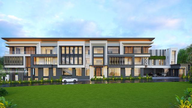 Desain Tampak Depan 3 Rumah Modern 4 Lantai Ibu FLN di Jimbaran, Bali