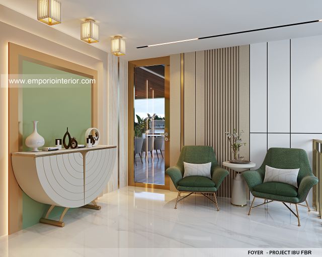 Desain Foyer Rumah Modern 4 Lantai Ibu FBR di Jakarta