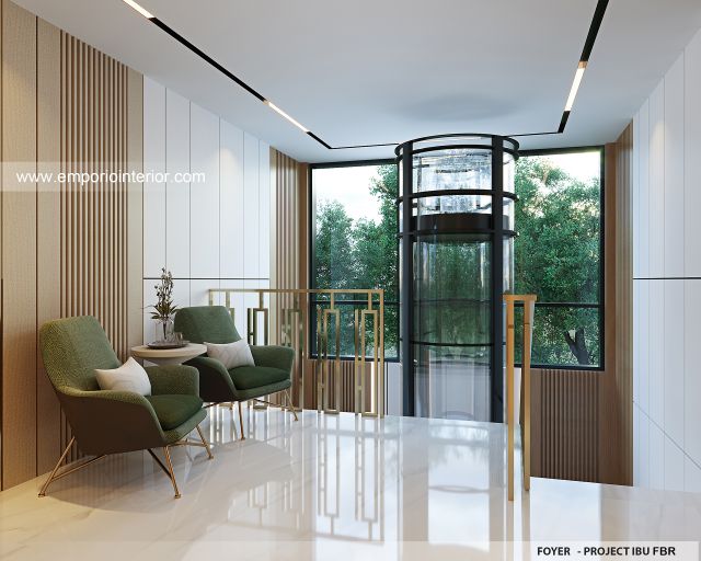 Desain Foyer Rumah Modern 4 Lantai Ibu FBR di Jakarta