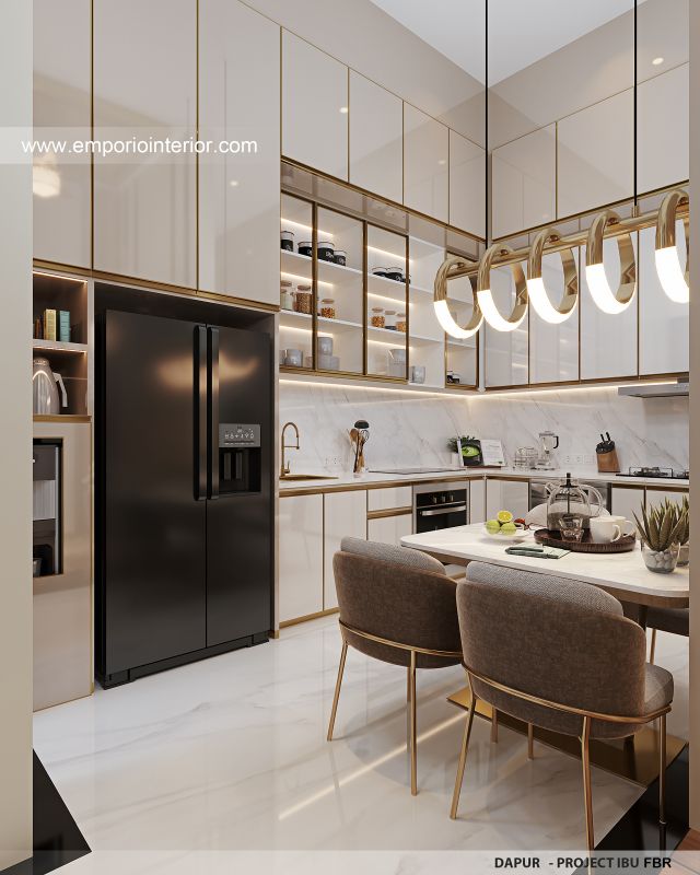 Desain Dapur Rumah Modern 4 Lantai Ibu FBR di Jakarta