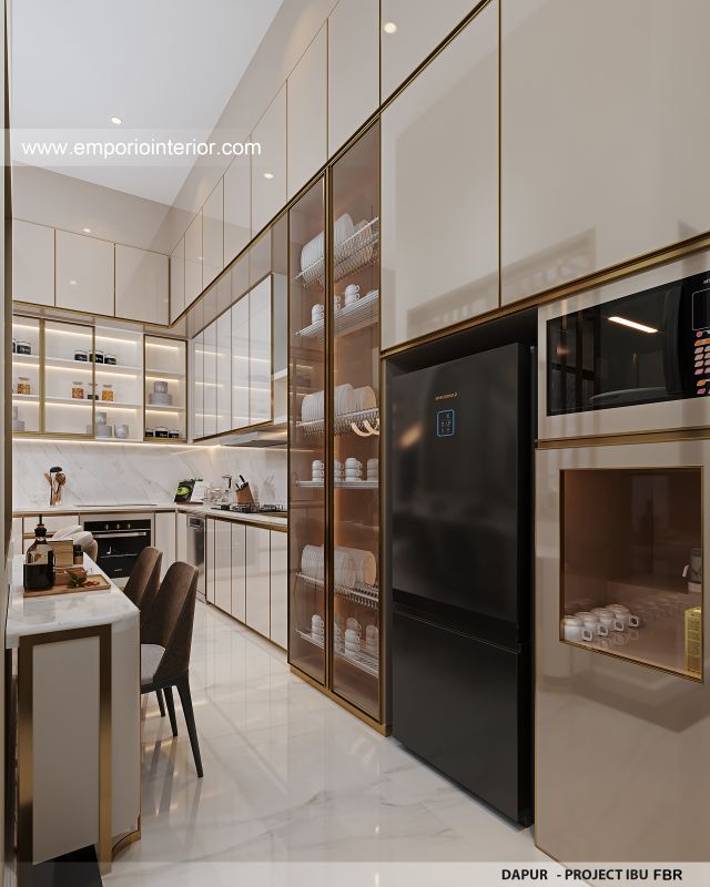 Desain Dapur Rumah Modern 4 Lantai Ibu FBR di Jakarta