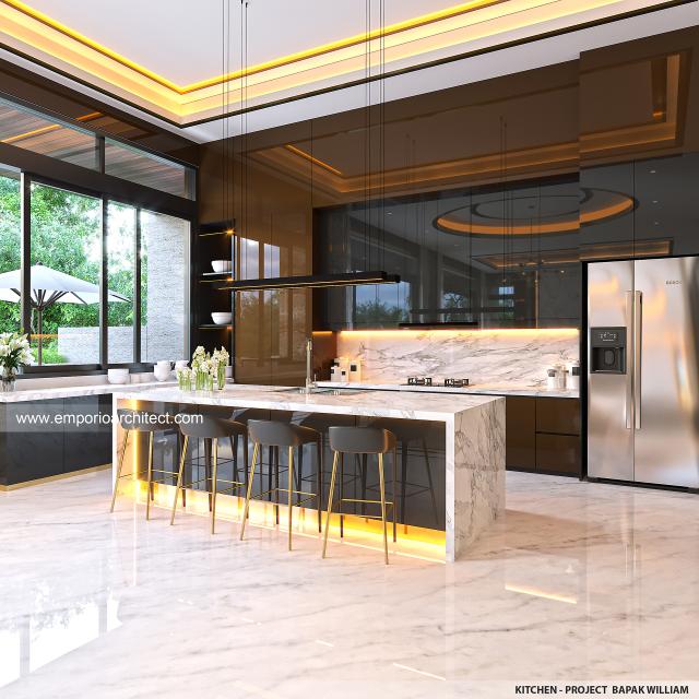 Desain Dapur Rumah Modern 4 Lantai Bapak WLM di PIK, Jakarta Utara