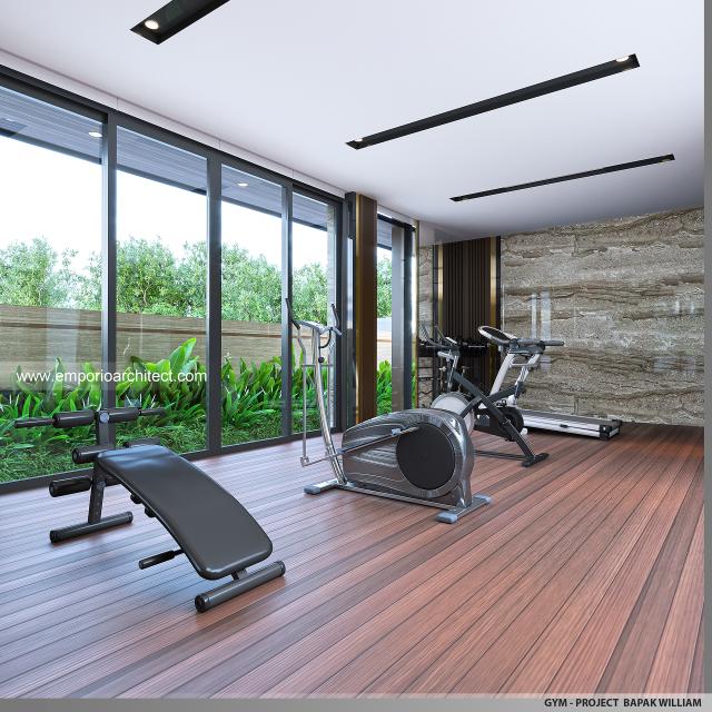 Desain Area Gym Rumah Modern 4 Lantai Bapak WLM di PIK, Jakarta Utara