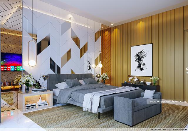 Desain Kamar Tidur Rumah Modern 4 Lantai Bapak Kasim di Jakarta