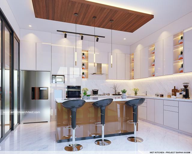 Desain Dapur Rumah Modern 4 Lantai Bapak Kasim di Jakarta