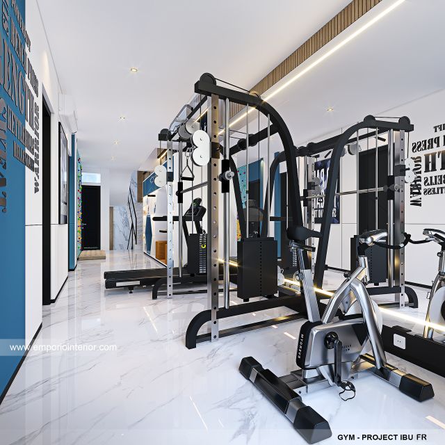 Desain Area Gym Rumah Modern 4 Lantai Ibu FR di Tebet, Jakarta Selatan