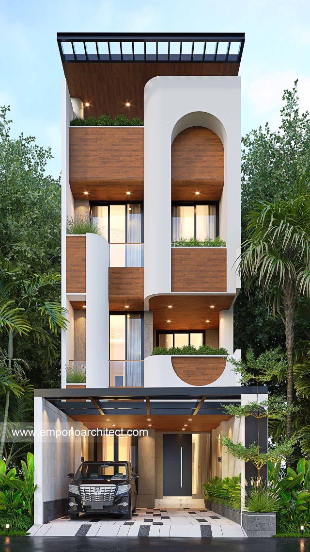 Gambar 1 Desain Rumah Modern 4 Lantai Ibu FR di  Tebet, Jakarta Selatan