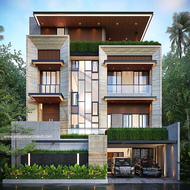 Gambar 1 Desain Rumah Modern 4 Lantai Ibu RNI 1623 di  Jakarta