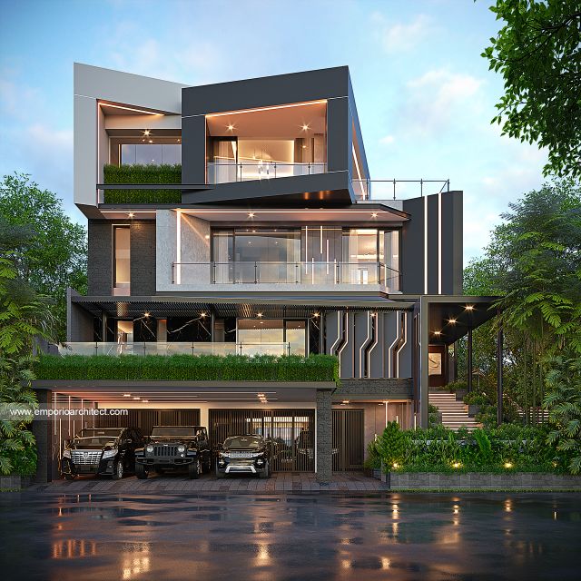 Video Desain Rumah Modern 4 Lantai Ibu A 1904 di  BSD, Tangerang Selatan