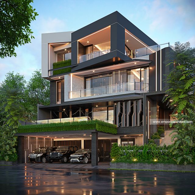 Gambar 2 Desain Rumah Modern 4 Lantai Ibu A 1904 di  BSD, Tangerang Selatan