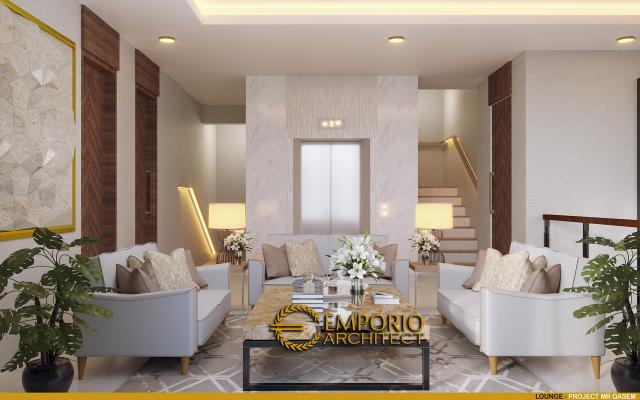 Desain Lounge Rumah Modern 4 Lantai Mr. Qasem di Arab Saudi