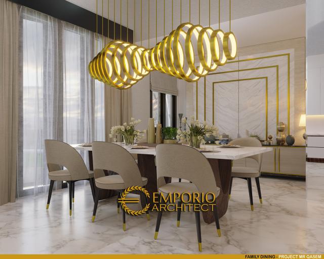 Desain Family Dining Rumah Modern 4 Lantai Mr. Qasem di Arab Saudi