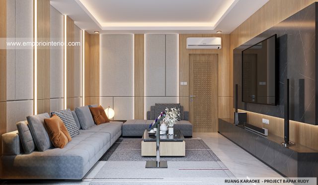 Desain Ruang Karaoke Rumah Modern 4.5 Lantai Bapak RSH di PIK, Jakarta Utara