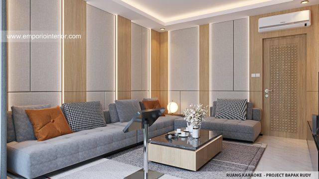 Desain Ruang Karaoke Rumah Modern 4.5 Lantai Bapak RSH di PIK, Jakarta Utara