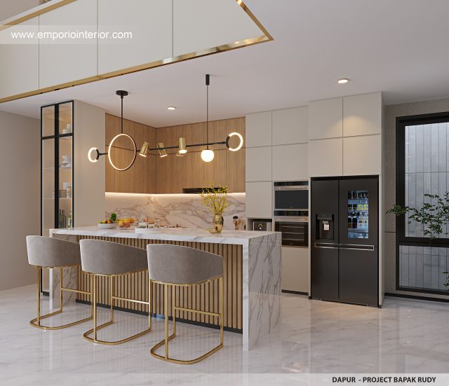 Desain Dapur Rumah Modern 4.5 Lantai Bapak RSH di PIK, Jakarta Utara