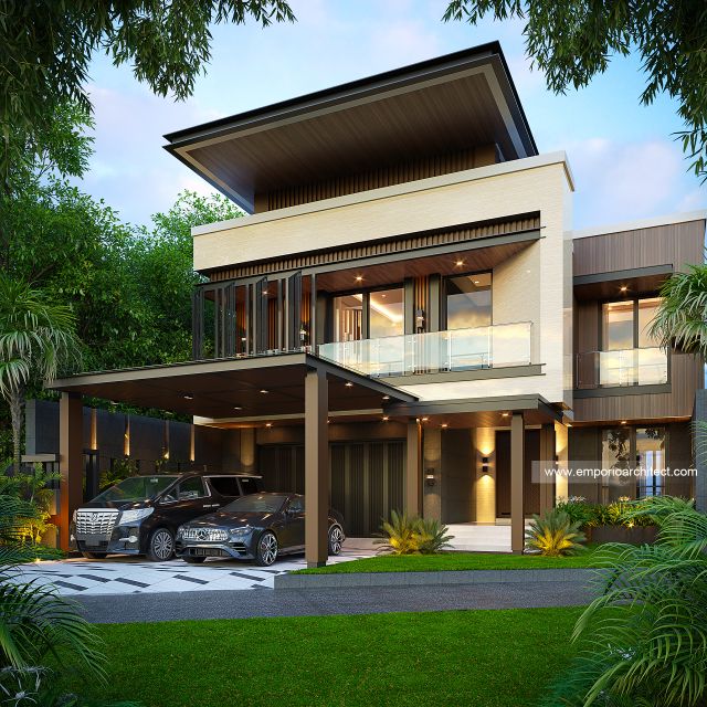 Desain Tampak Depan 3 Rumah Modern 5 Lantai Bapak PTS di Bandung