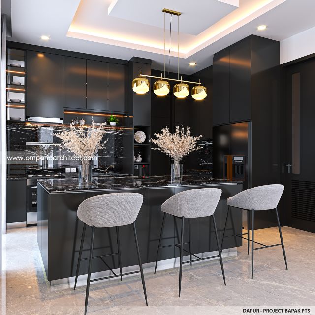 Desain Dapur Rumah Modern 5 Lantai Bapak PTS di Bandung