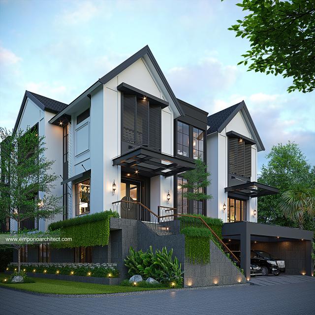 Gambar 1 Desain Rumah Modern American Klasik 3 Lantai Bapak WLM 1648 di  Tangerang