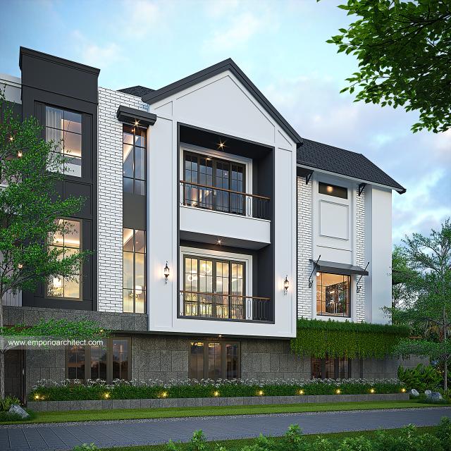 Gambar 2 Desain Rumah Modern American Klasik 3 Lantai Bapak WLM 1648 di  Tangerang