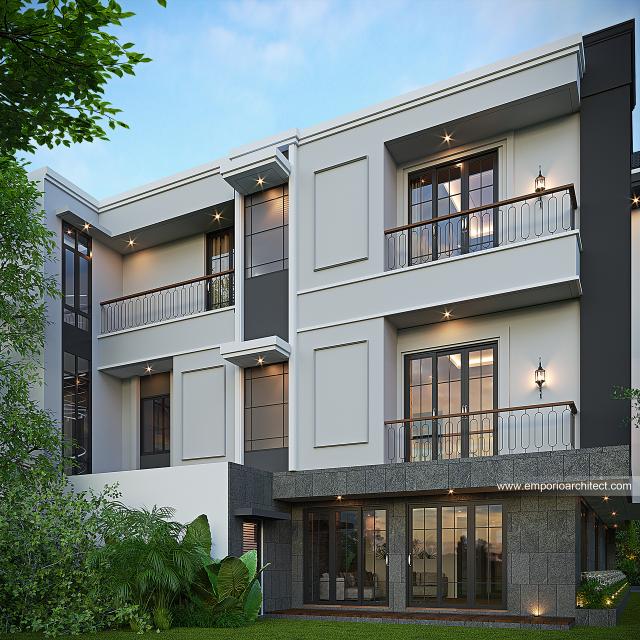 Gambar 3 Desain Rumah Modern American Klasik 3 Lantai Bapak WLM 1648 di  Tangerang