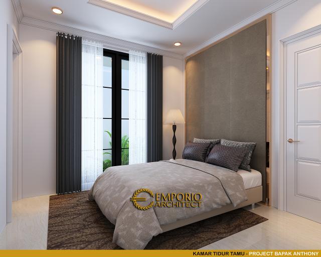 Desain Kamar Tidur Tamu Rumah Modern Classic 2 Lantai Bapak Anthony di Jakarta Barat