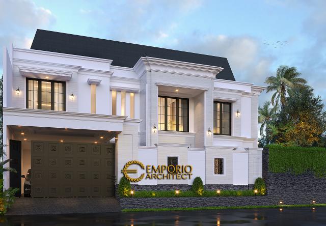 Desain Tampak Depan Dengan Pagar Rumah Modern Classic 2 Lantai Bapak Anthony di Jakarta Barat