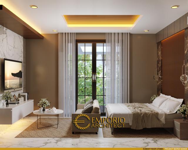 Desain Kamar Tidur Utama Rumah Modern Classic 2 Lantai Bapak Nanda di Padang, Sumatera Barat